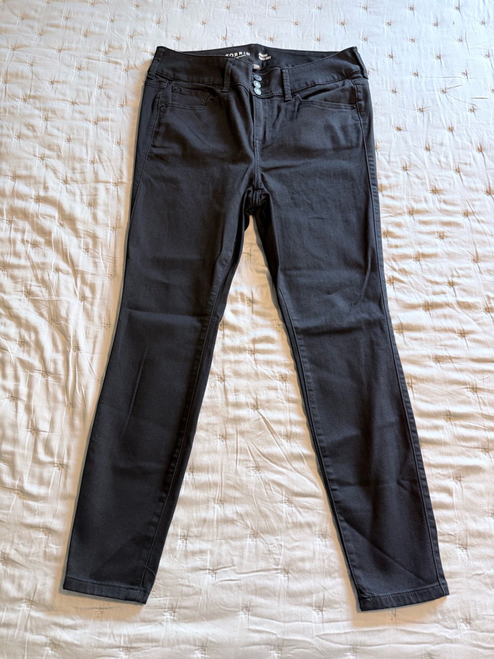 torrid Black Super Soft Jeggings with Branded Buttons
